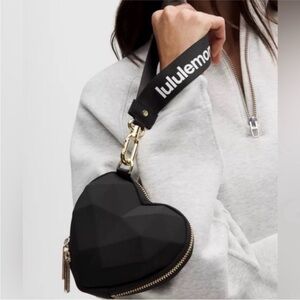 lululemon athletica Black Geometric Heart Wristlet
